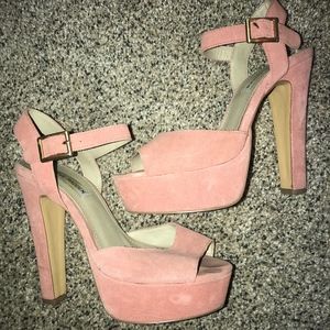 Steve Madden Pink Suede Jillyy Platform Heel